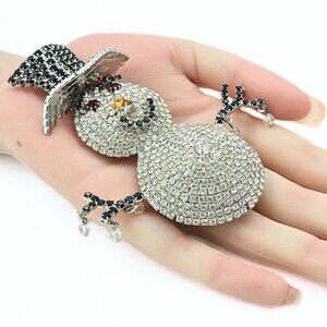 Magnificent Kirks Folly Limited Edition 065/500 Rhinestones Large Snowman Brooch